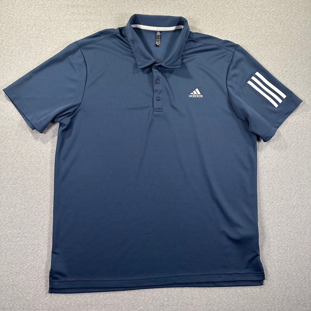 Adidas Golf Polo Shirt Mens XL Dark Blue Performance Short Sleeve Stretch Preppy